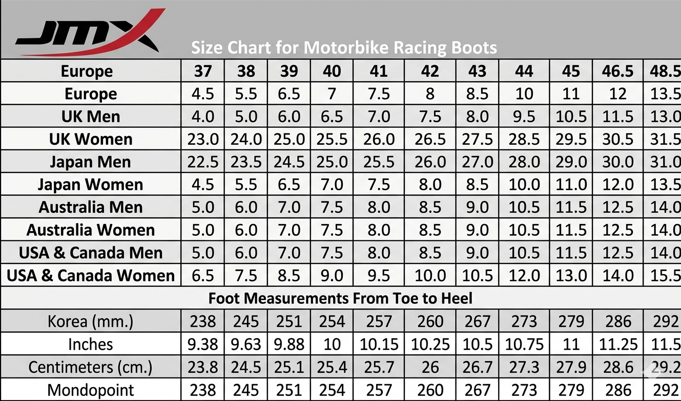 Boots Size Chart